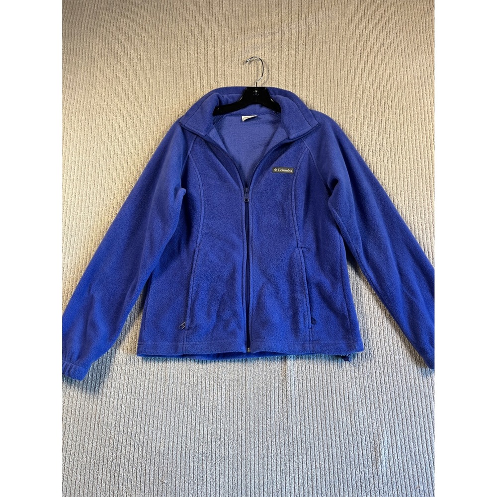 Columbia Fleece Jacket Womens M Full Zip Purple Mid Weight EUC